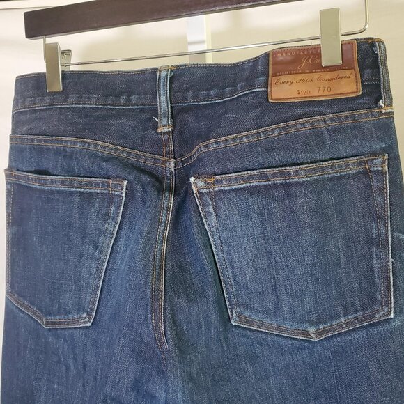 J. Crew 770 Jeans Slim Straight Fit Kaihara Denim Dark‎ Wash - Picture 4 of 16